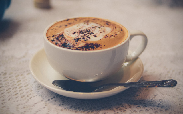 Coffee spoon saucer lace tablecloth free wallpaper - medium preview image