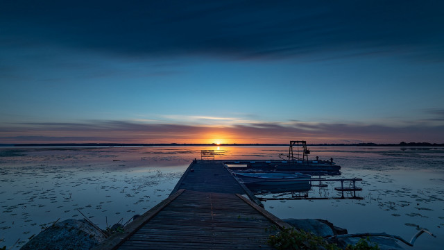 Sunset dock boats clouds hudson free wallpaper - medium preview image