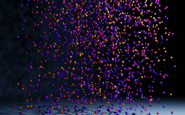 Colorful balls floating kinetic pointillism free wallpaper - medium preview image