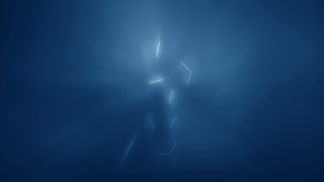 Blurry person dark blue background free wallpaper - medium preview image