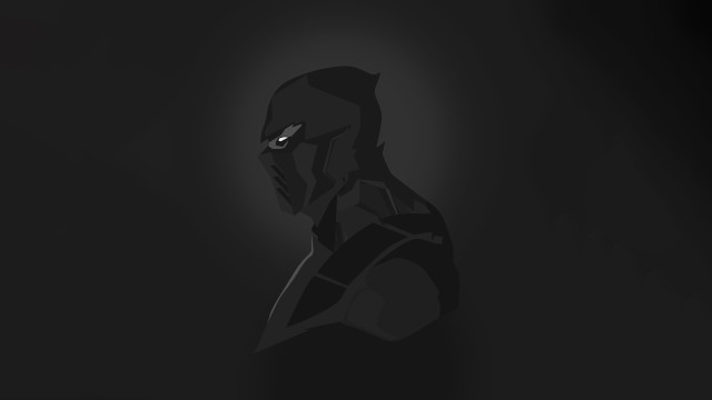 Black silhouette man dark minimalist free wallpaper - medium preview image