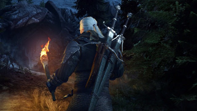 Fire sword forest night embers free wallpaper - medium preview image
