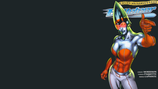 Futuristic woman gun pointing camera free wallpaper - medium preview image