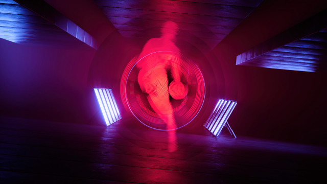 Red light futurism chair solo free wallpaper - medium preview image
