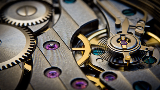 Purple eye watch gold movement free wallpaper - medium preview image