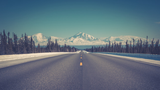 Mountain road trees city lake free wallpaper - medium preview image