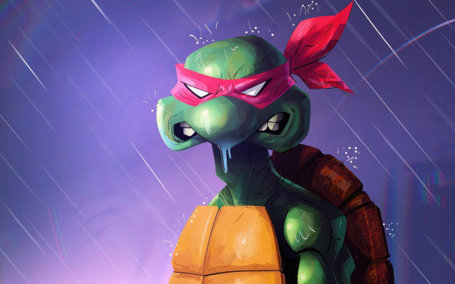 Cartoon turtle red bandana rain free wallpaper - medium preview image
