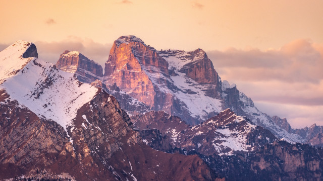 Mountain range snow capped clouds #2 free wallpaper - medium preview image