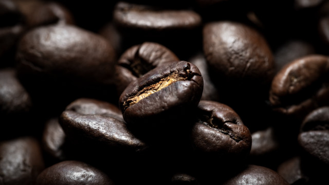 Coffee beans closeup blurry depthfield free wallpaper - medium preview image