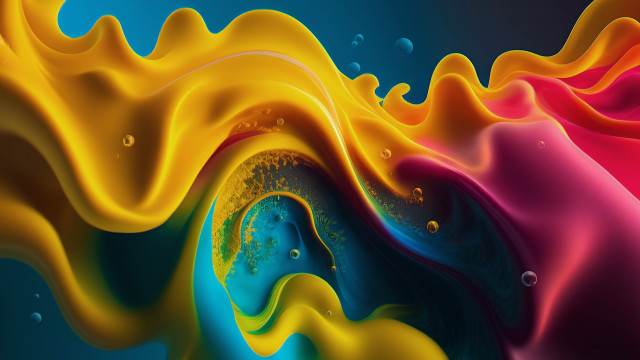 Colorful abstract liquid bubbles blue free wallpaper - medium preview image