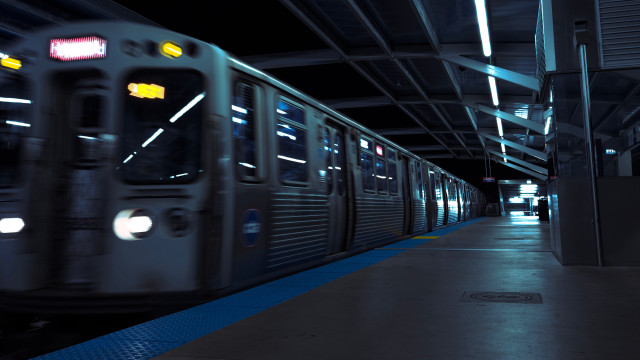 Subway train night futurism motion free wallpaper - medium preview image