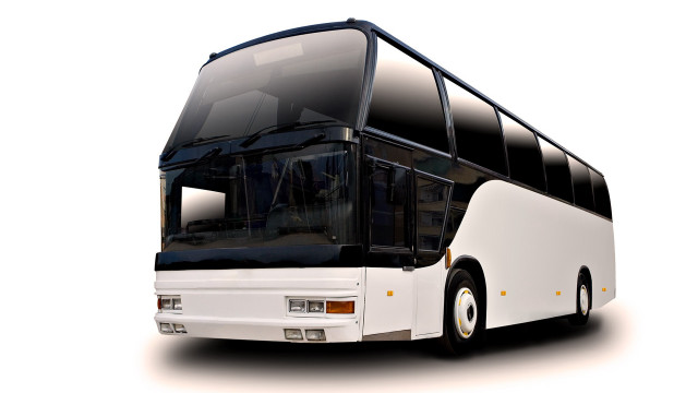 White black double decker bus free wallpaper - medium preview image