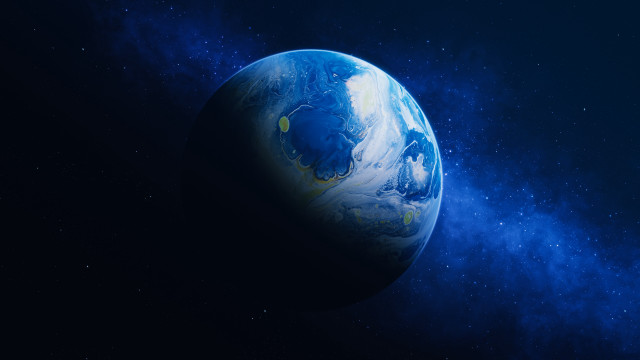 Blue planet stars space aurora #3 free wallpaper - medium preview image