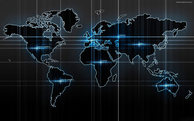 Blue black world map hologram #3 free wallpaper - medium preview image