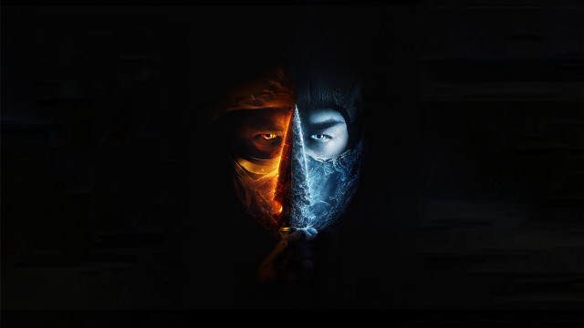 Masked figure firelight dark blue free wallpaper - medium preview image