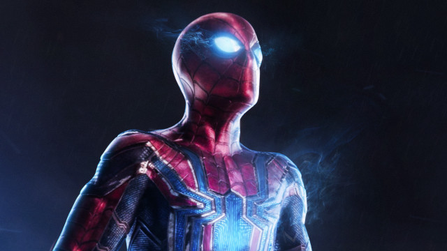 Spider man glowing light dark free wallpaper - medium preview image