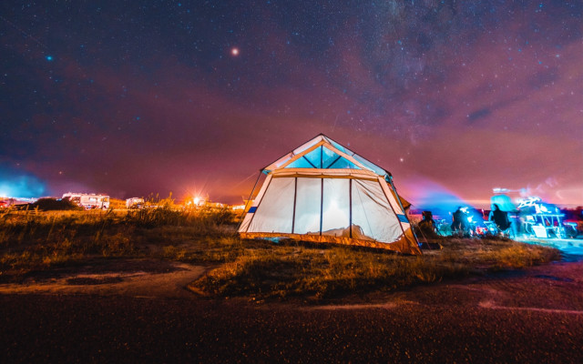 Tent night stars astronaut fireworks free wallpaper - medium preview image