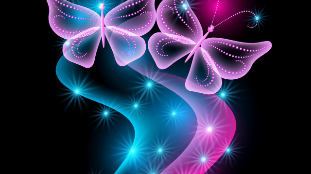 Colorful background butterflies stars image free wallpaper - medium preview image