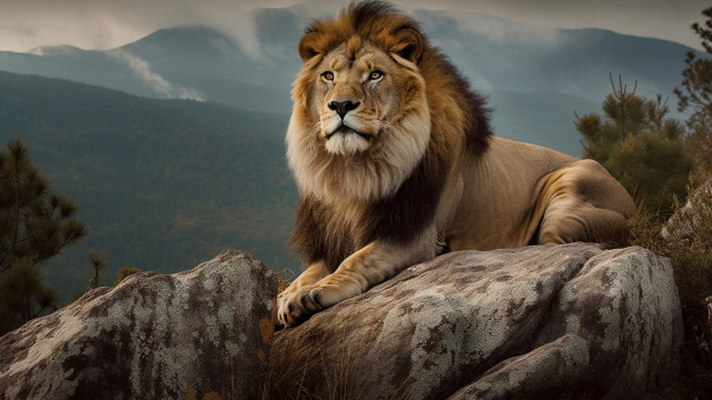 Lion rock mountains cloudy sky free wallpaper - medium preview image