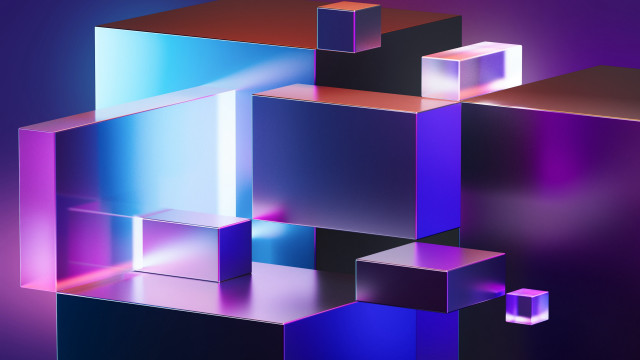 Purple blue abstract cubes squares free wallpaper - medium preview image
