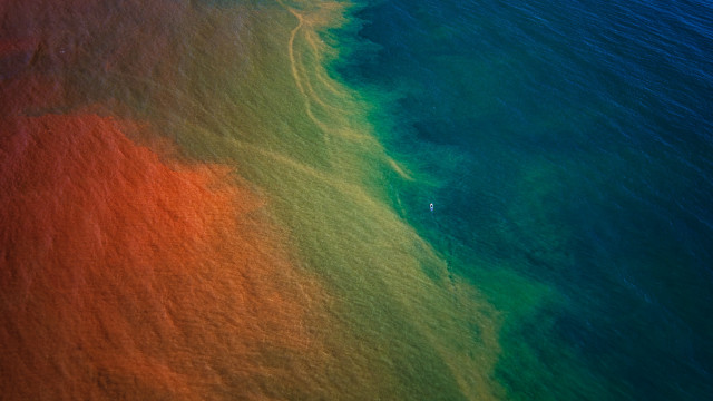 Colorful beach boat rainbow sand free wallpaper - medium preview image