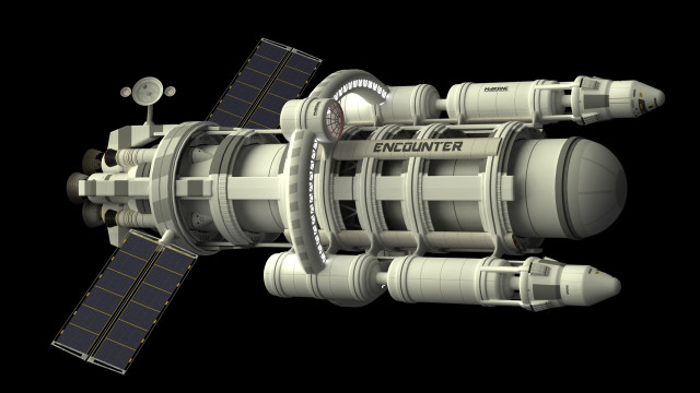 Space station satellite render space free wallpaper - medium preview image