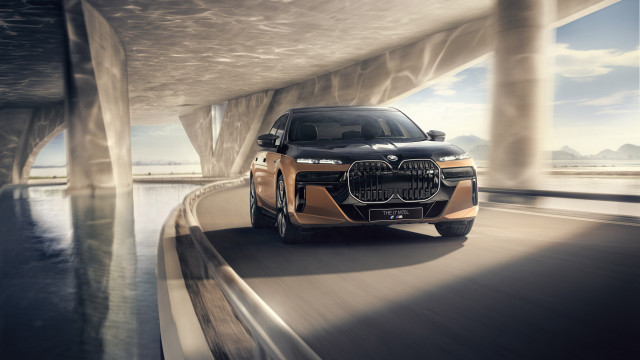 Car highway bridge ocean mountains free wallpaper - medium preview image