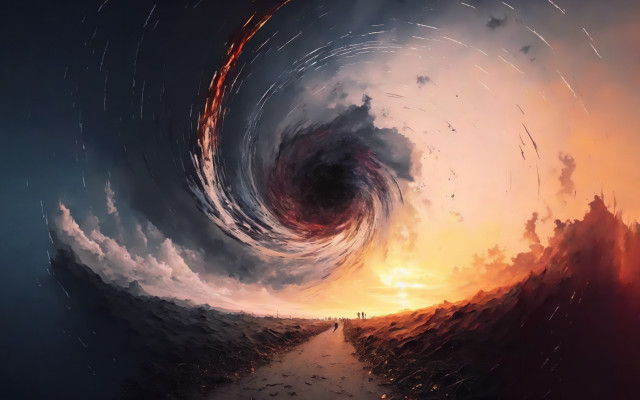 Fire water vortex path sky free wallpaper - medium preview image