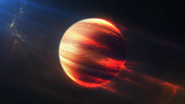 Red yellow planet bright light free wallpaper for desktop - medium preview image