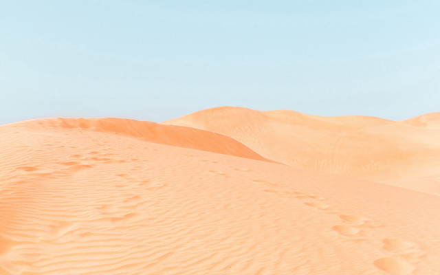 Desert walking footprints minimalism blue free wallpaper - medium preview image