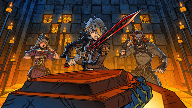 Group people sword box cartoon free wallpaper - medium preview image