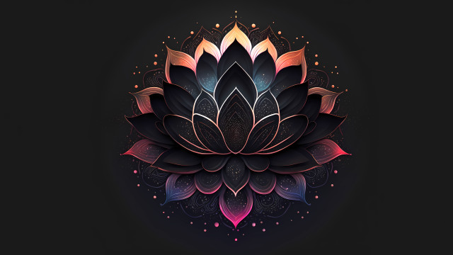 Pink flower black background pink #3 free wallpaper - medium preview image