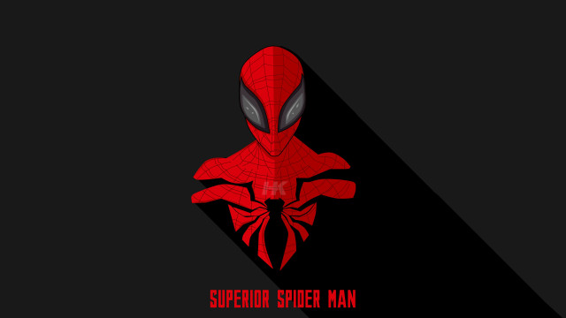 Spiderman red suit shadow minimalist free wallpaper - medium preview image