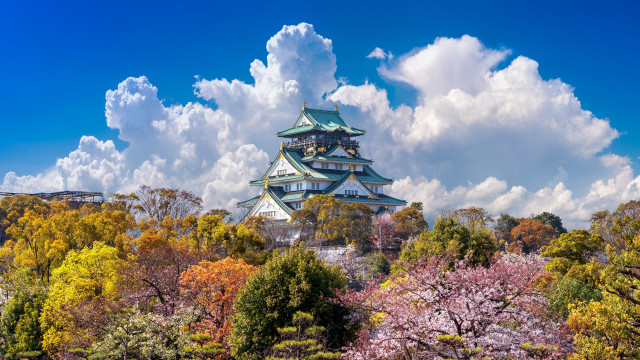 Tower clouds forest sky mountains free wallpaper - medium preview image