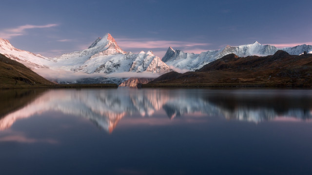 Mountain reflection lake sunset clouds #3 free wallpaper - medium preview image