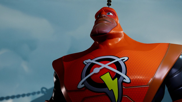Cartoon red suit yellow lightning free wallpaper - medium preview image