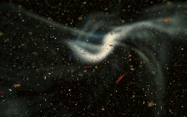 Blurry white streak space art free wallpaper - medium preview image