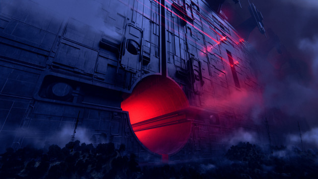 Red hanging object building red free wallpaper - medium preview image