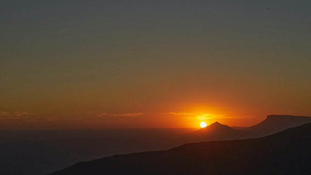 Sunset mountain bird gradient sky free wallpaper - medium preview image