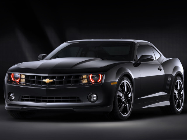 Black chevrolet camaro spotlight backlight free wallpaper - medium preview image