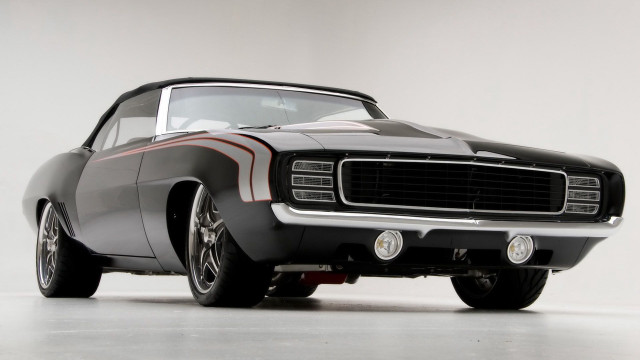Black white muscle car red free wallpaper - medium preview image