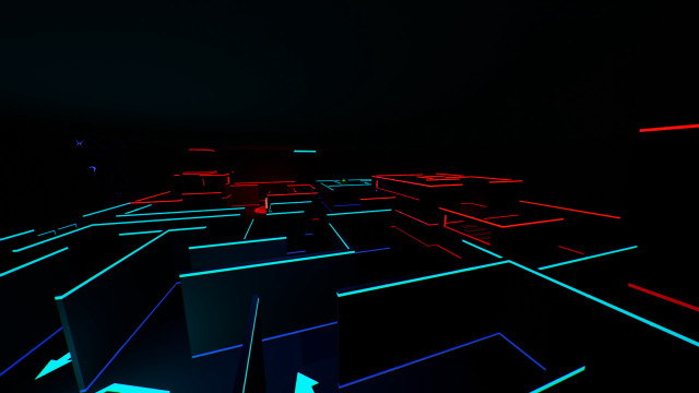Black room neon squares clock free wallpaper - medium preview image