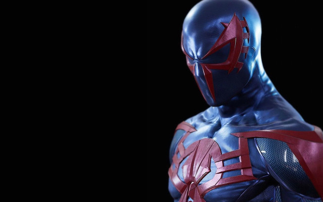 Man red mask blue costume free wallpaper - medium preview image