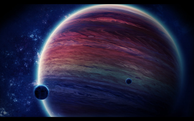 Red blue planet detailed space free wallpaper - medium preview image