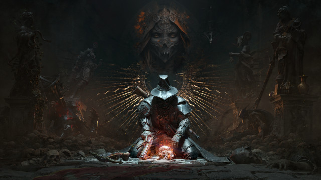 Demonic knight throne fire dark free wallpaper - medium preview image