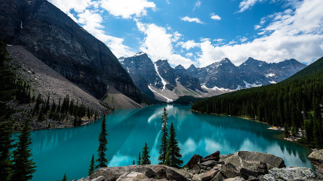 Lake mountains trees blue sky #32 free wallpaper for desktop - medium preview image