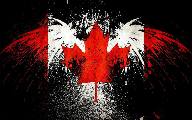 Canadian flag wings painted red free wallpaper - medium preview image