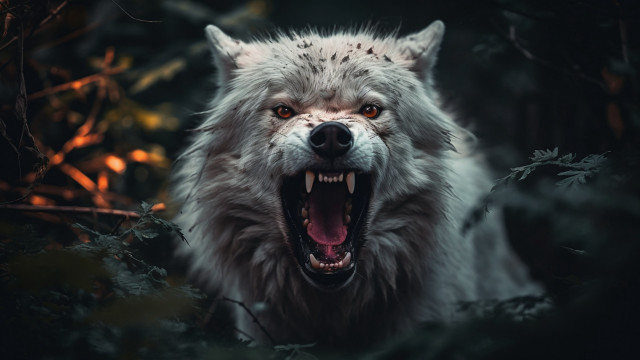 Wolf open mouth teeth sharp free wallpaper - medium preview image