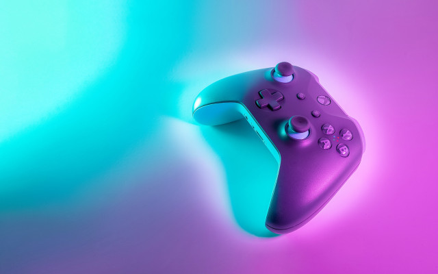 Purple blue controller gradient background free wallpaper - medium preview image