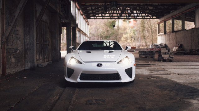 White sports car garage open free wallpaper - medium preview image